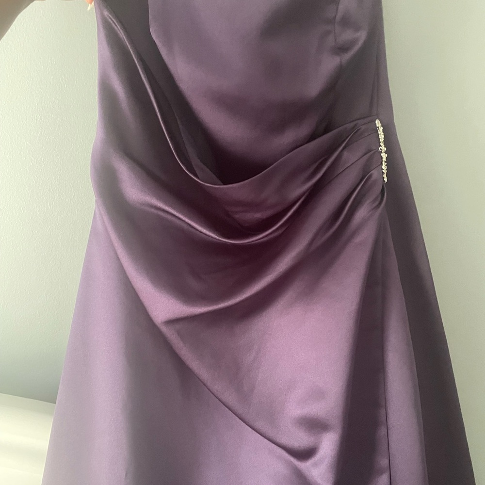 Elegant Purple Satin Dress